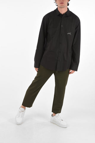 camicia con dettaglio in seta sul dietro