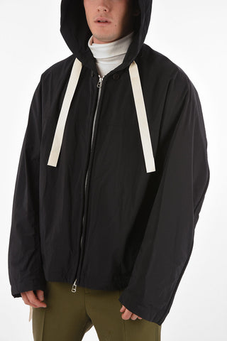 Hooded CORDED Nylon Windbreaker