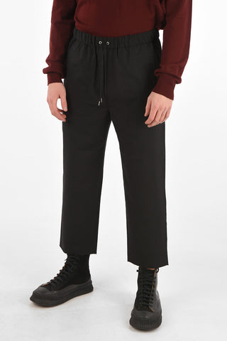 drawstring waist low rise cropped pants