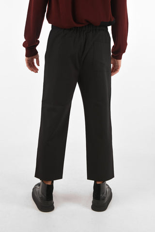 drawstring waist low rise cropped pants