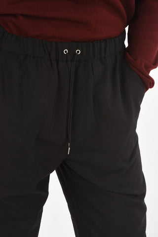 drawstring waist low rise cropped pants