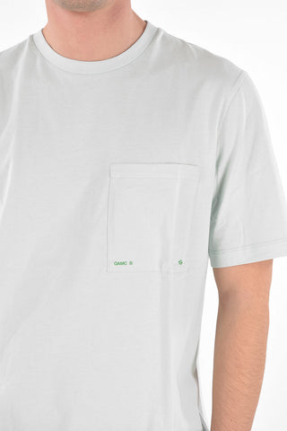 Crew Neck Cotton T-Shirt with Breast-pocket
