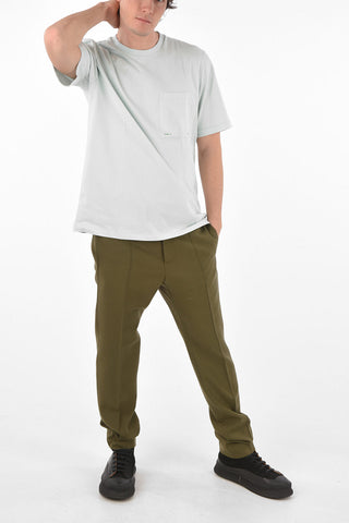 Crew Neck Cotton T-Shirt with Breast-pocket
