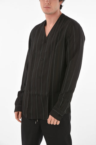 v-neck striped shirt