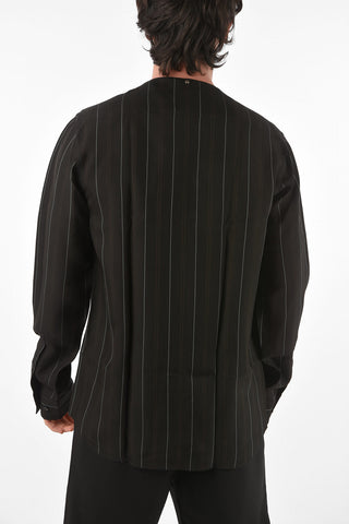 v-neck striped shirt