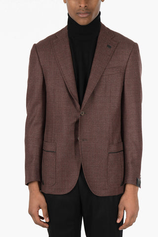 2 Buttons ACADEMY SOFT Blazer with Leather Details