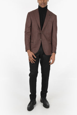 2 Buttons ACADEMY SOFT Blazer with Leather Details