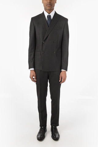 CC COLLECTION Pinstriped RESET Double Breasted Suit