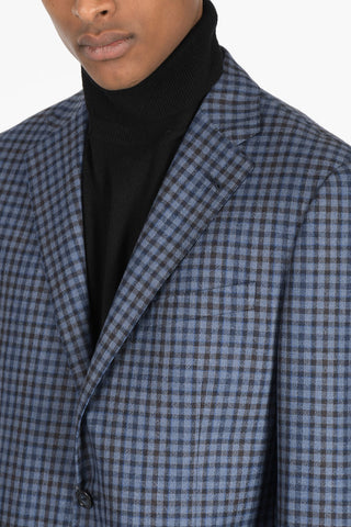 Blazer Gingham GATE Monopetto in Lana Vergine