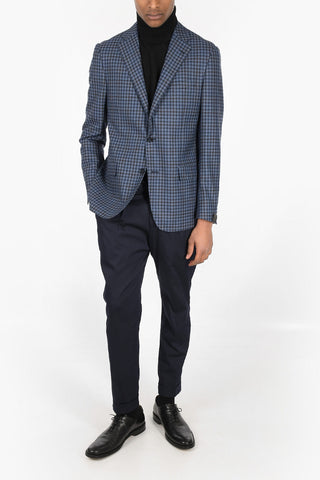 Blazer Gingham GATE Monopetto in Lana Vergine