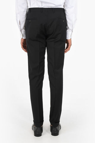 CC COLLECTION stretch virgin wool RESET cuffed hem trousers