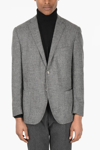 Unlined Alpaca Blend Blazer with Patch Pockets