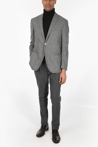 Unlined Alpaca Blend Blazer with Patch Pockets