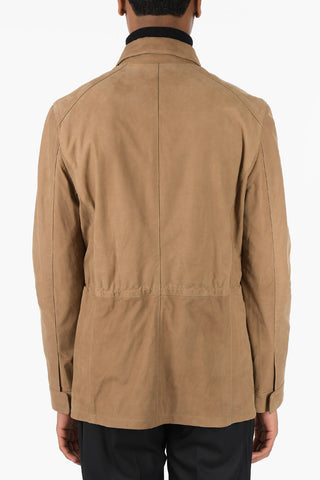 ID Multipocket BORREGO Leather Jacket with Drawstring