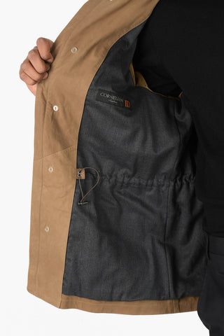 ID Multipocket BORREGO Leather Jacket with Drawstring