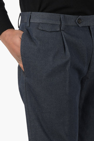 Stretch Denim ACADEMY Pants with Ankle Elastic Bands