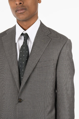 Virgin Wool Hounsthooth Single Breasted LEADER Suit