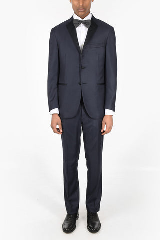 3-Piece Pin Check CERIMONIA ACADEMY Virgin Wool Suit