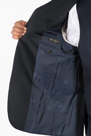 3-Piece Pin Check CERIMONIA ACADEMY Virgin Wool Suit