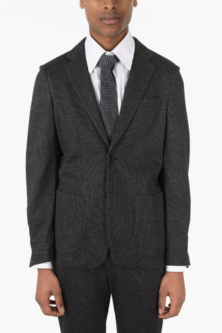 Pinstriped Suit with Patch Pocket