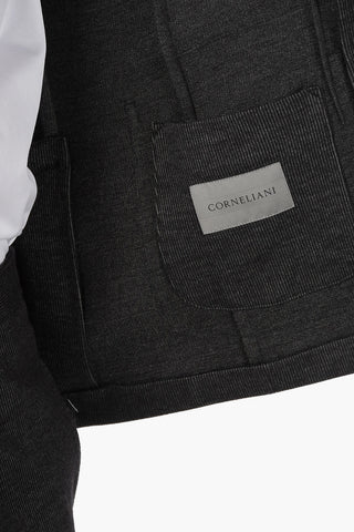 Pinstriped Suit with Patch Pocket