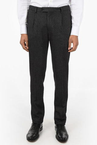 Pinstriped Suit with Patch Pocket