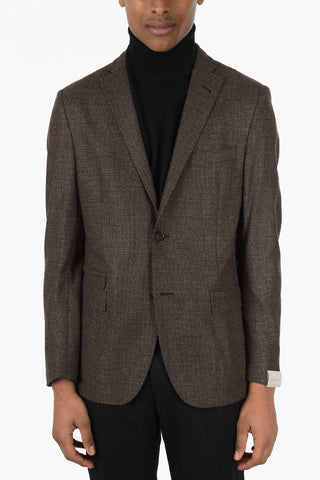 Virgin Wool Mini Checked Single Breasted GATE Blazer