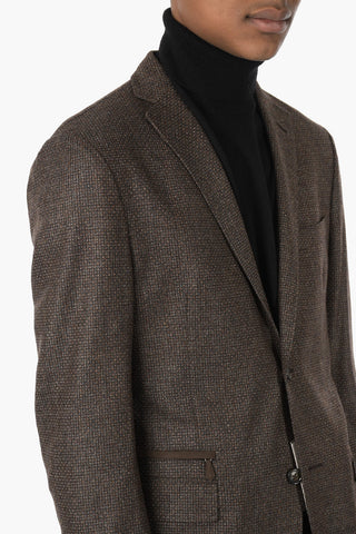 Virgin Wool Mini Checked Single Breasted GATE Blazer
