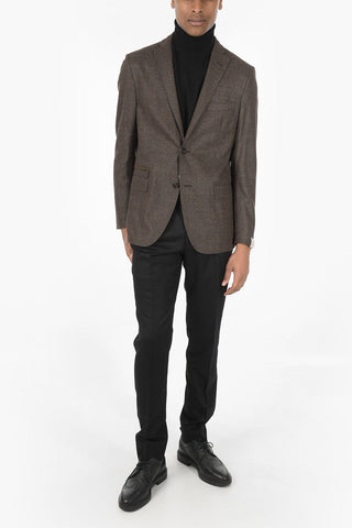 Virgin Wool Mini Checked Single Breasted GATE Blazer