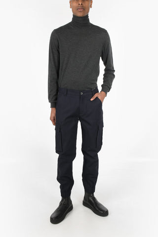 ID Cotton Cargo Pants with Ankle Elastic Bands