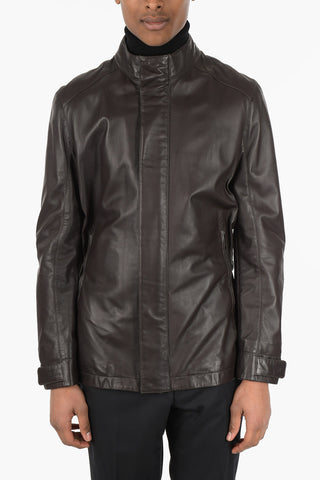 ID Leather Jacket with Drawstring