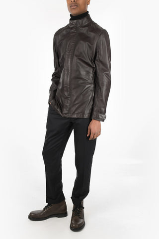 ID Leather Jacket with Drawstring