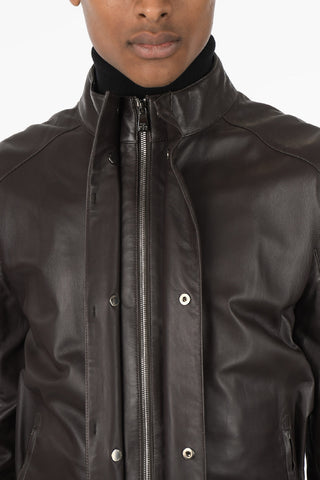ID Leather Jacket with Drawstring