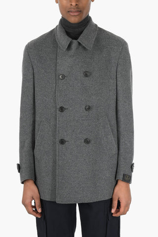 Double-breasted Quilted Coat with Flush Pockets