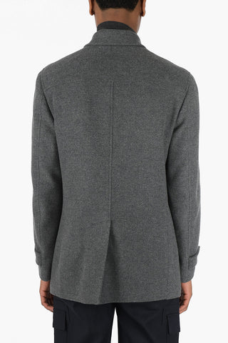 Double-breasted Quilted Coat with Flush Pockets