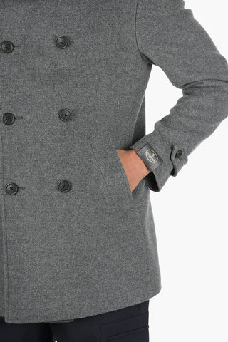 Double-breasted Quilted Coat with Flush Pockets