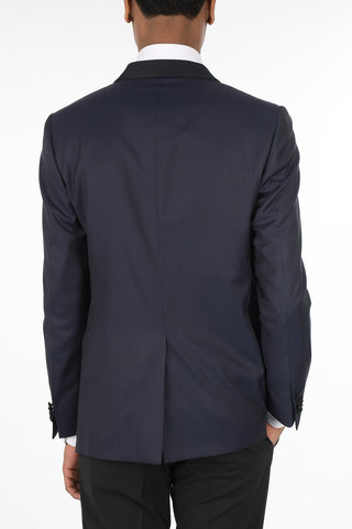 Virgin Wool CERIMONIA ACADEMY Blazer with Shawl Lapel