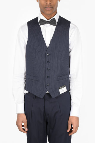 Pinstriped LEADER Virgin Wool Vest