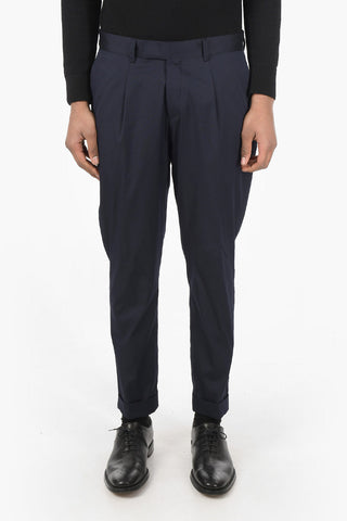 CC COLLECTION pantalone RESET a vita regolare ad orlo con risvolto