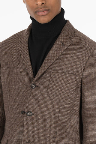 ID Unlined Hopsack Virgin Wool Blend Blazer