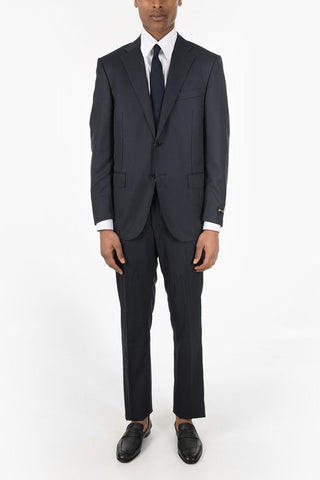 Virgin Wool Single Breasted Pinstriped LEADER Suit