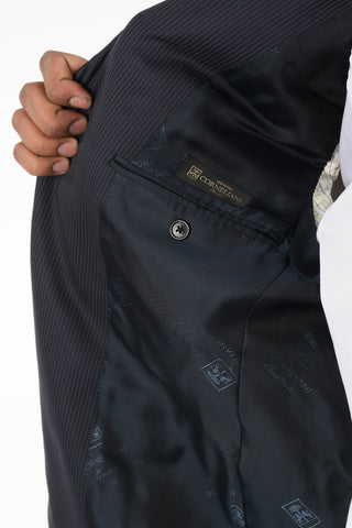Virgin Wool Single Breasted Pinstriped LEADER Suit