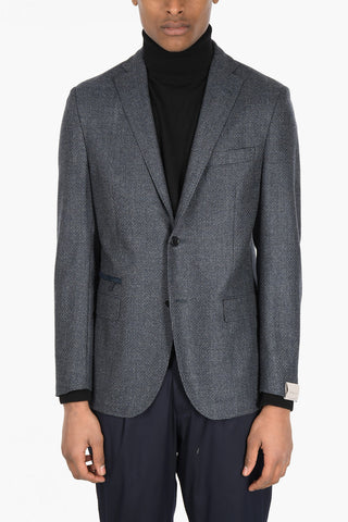 Virgin Wool Mini Checked Single Breasted GATE Blazer