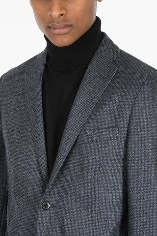 Virgin Wool Mini Checked Single Breasted GATE Blazer