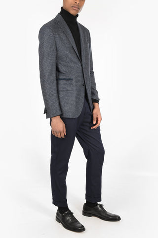 Virgin Wool Mini Checked Single Breasted GATE Blazer