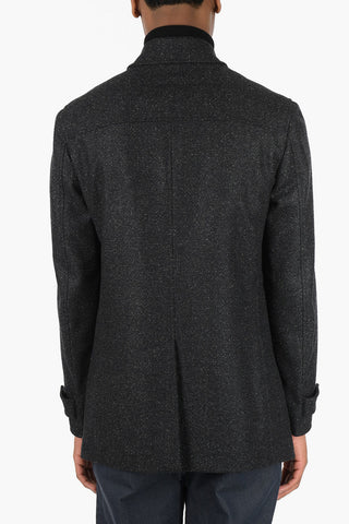 Double-breasted Quilted Wool Blend Blazer