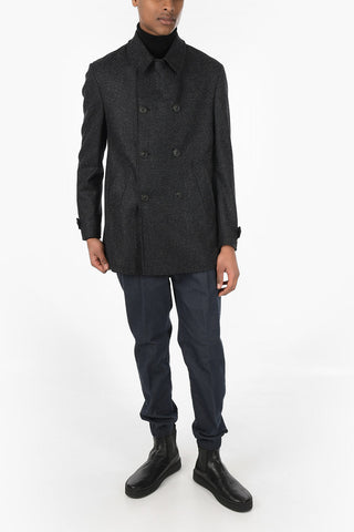 Double-breasted Quilted Wool Blend Blazer