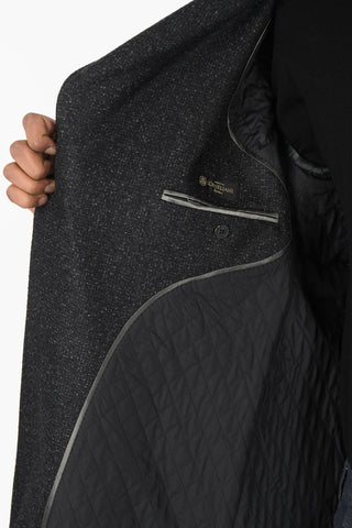 Double-breasted Quilted Wool Blend Blazer