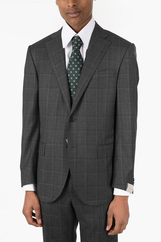 Virgin Wool Checked Single Breasted LEADER Suit