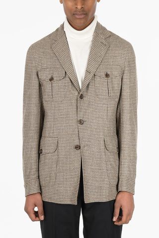 Unlined Houndstooth Saharan Blazer